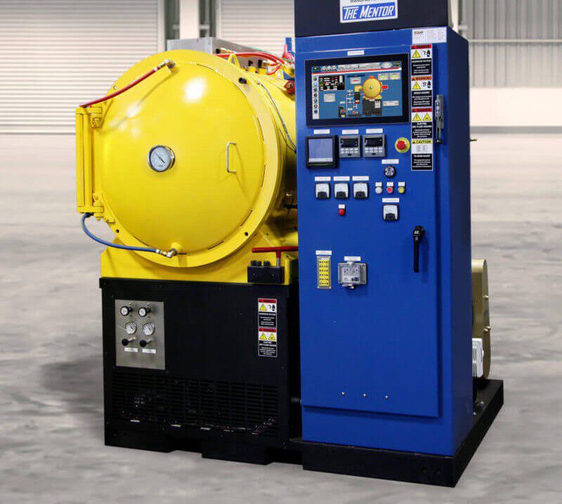 Assembled Mentor 304 stainless vacuum furnace, Model HFL-2018-2IQ, fabricated by GSM Industrial