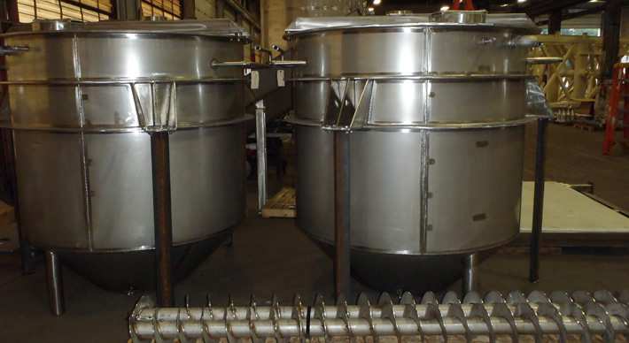 Stainless steel tanks.
