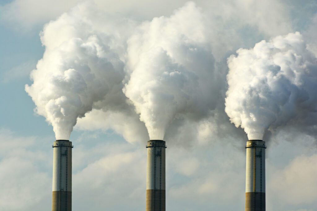 An image of smokestacks